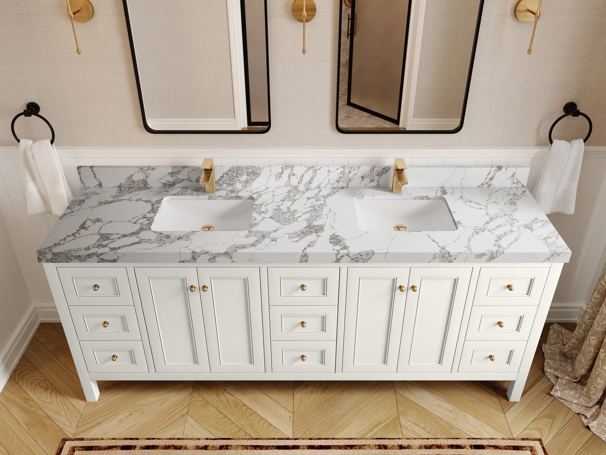 Nashville 84 in W x 22 in D Double Sink Bathroom Vanity - Willow Bath and Vanity