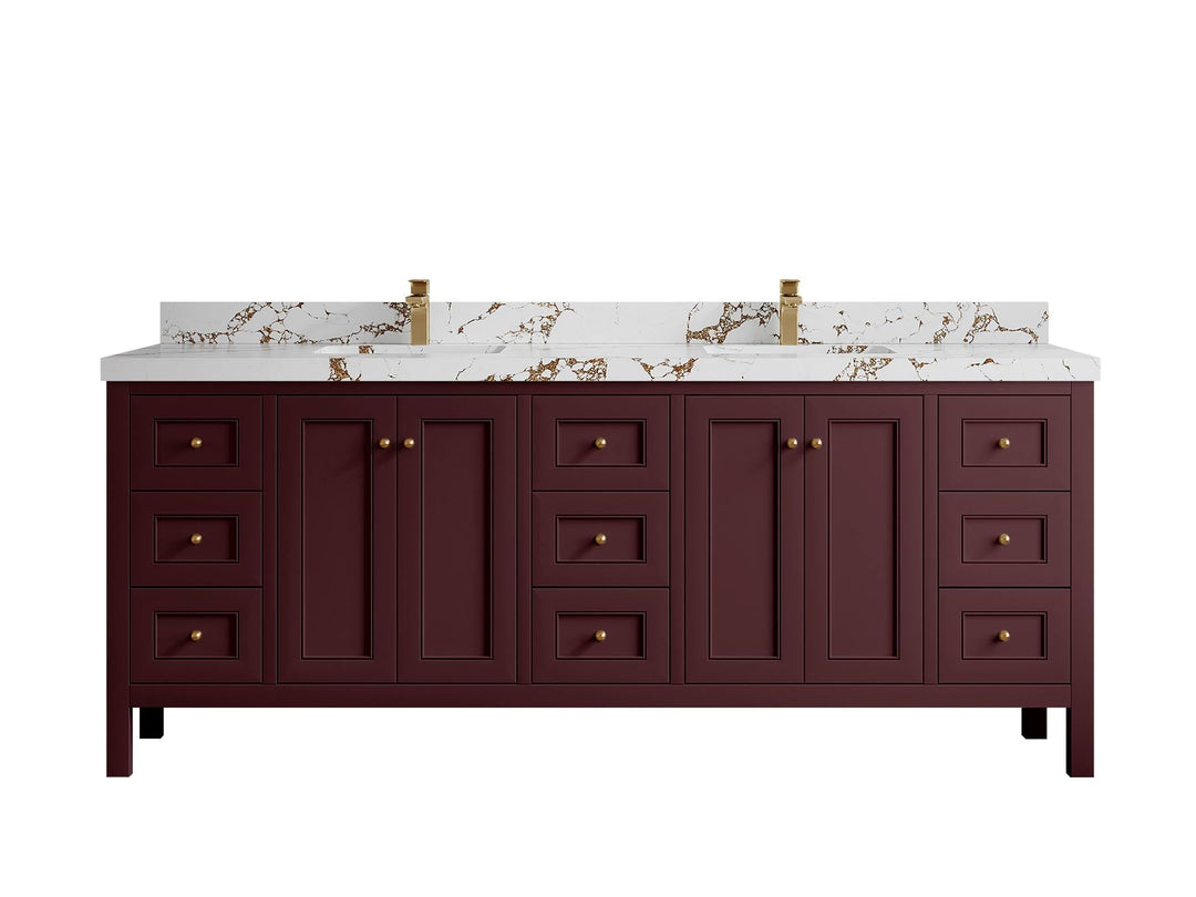 Nashville 84 in W x 22 in D Double Sink Bathroom Vanity | 
              
                Burgundy
                
                  
             - NAS_BGD_BRS_84 - photo №36