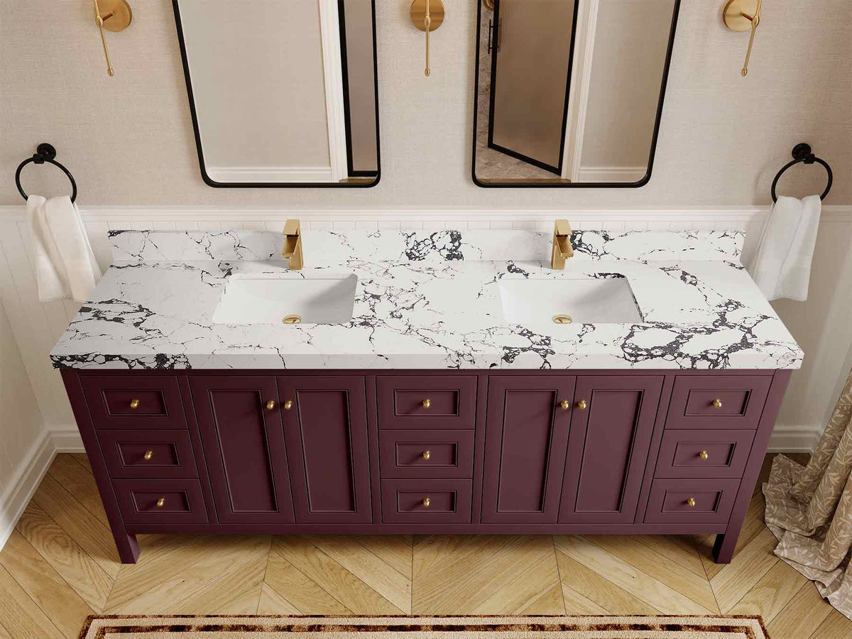 Nashville 84 in W x 22 in D Double Sink Bathroom Vanity - Willow Bath and Vanity