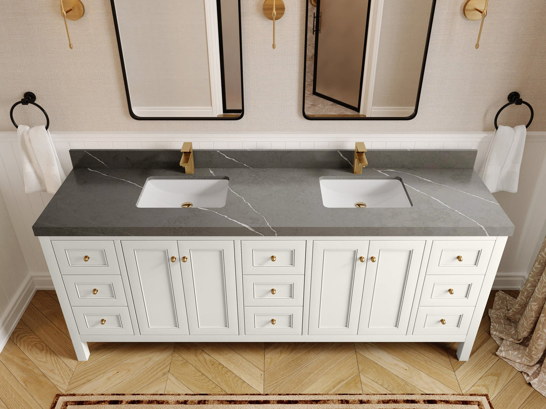 Nashville 84 in W x 22 in D Double Sink Bathroom Vanity - Willow Bath and Vanity