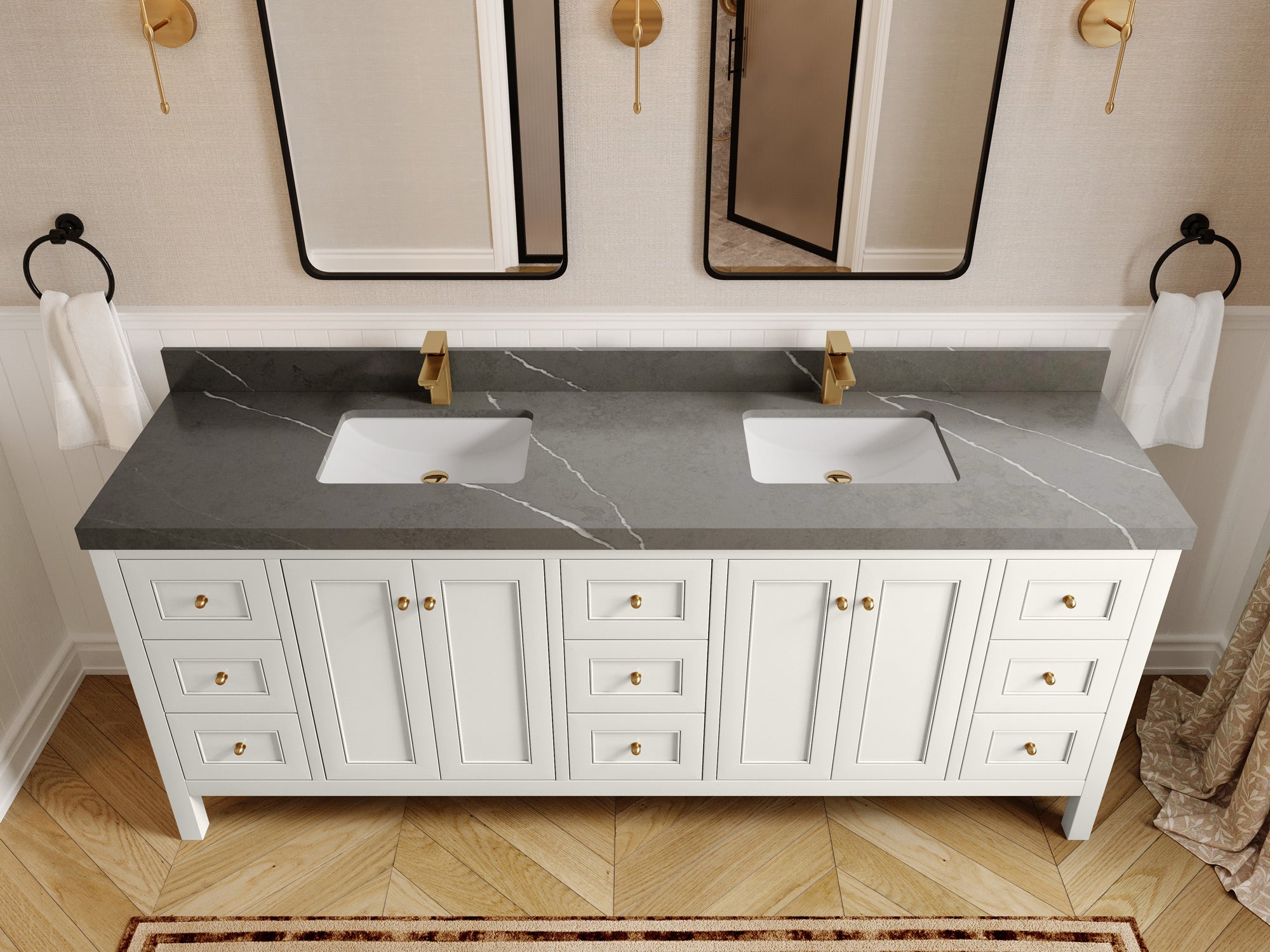 Nashville 84 in W x 22 in D Double Sink Bathroom Vanity - Willow Bath and Vanity