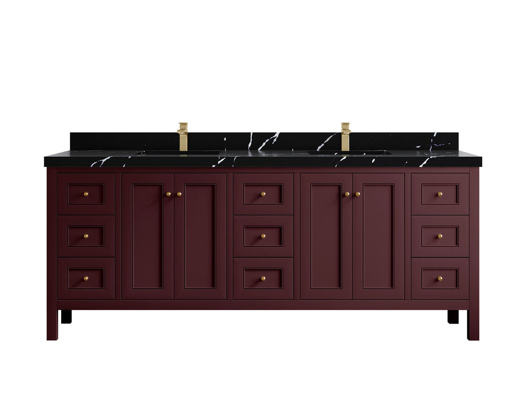 Nashville 84 in W x 22 in D Double Sink Bathroom Vanity | 
              
                Burgundy
                
                  
             - NAS_BGD_BRS_84 - photo №12