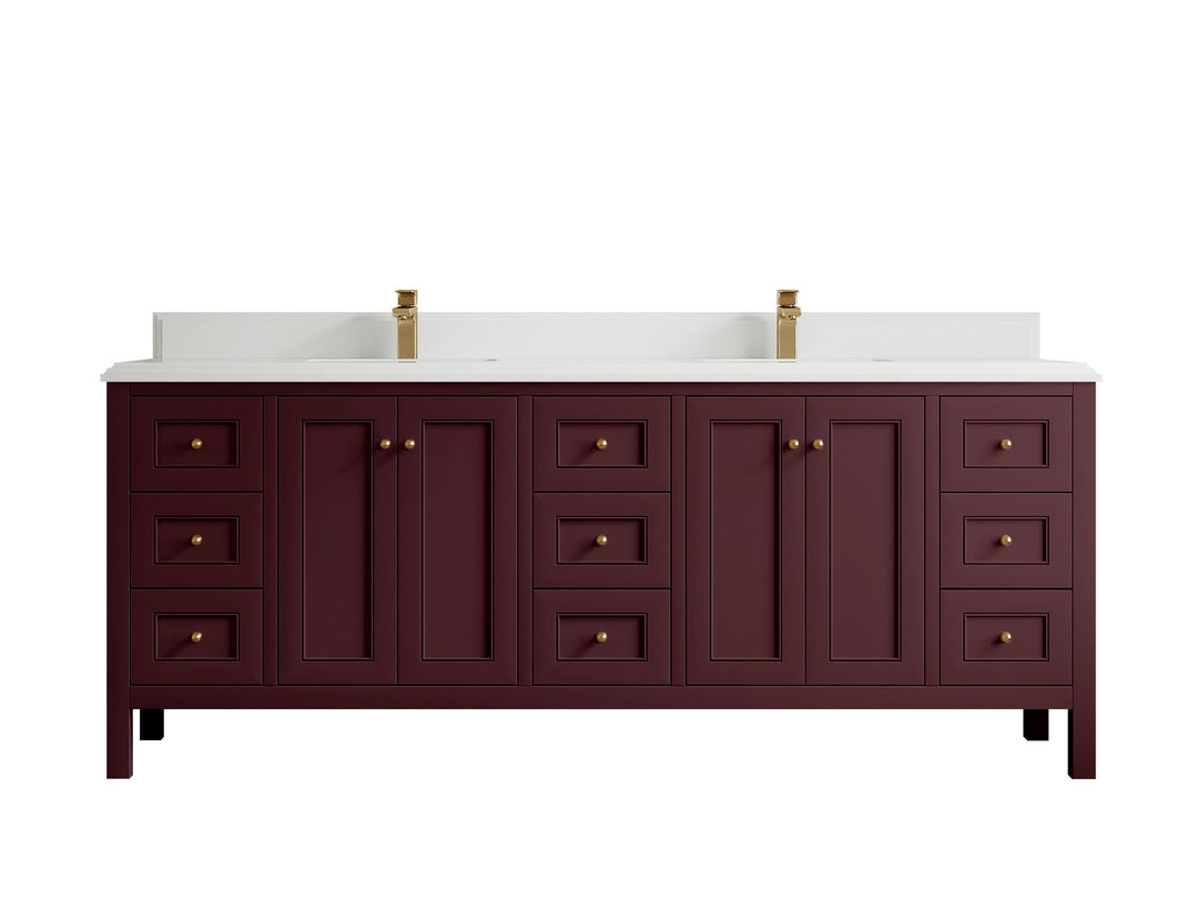 Nashville 84 in W x 22 in D Double Sink Bathroom Vanity | 
              
                Burgundy
                
                  
             - NAS_BGD_BRS_84 - photo №28