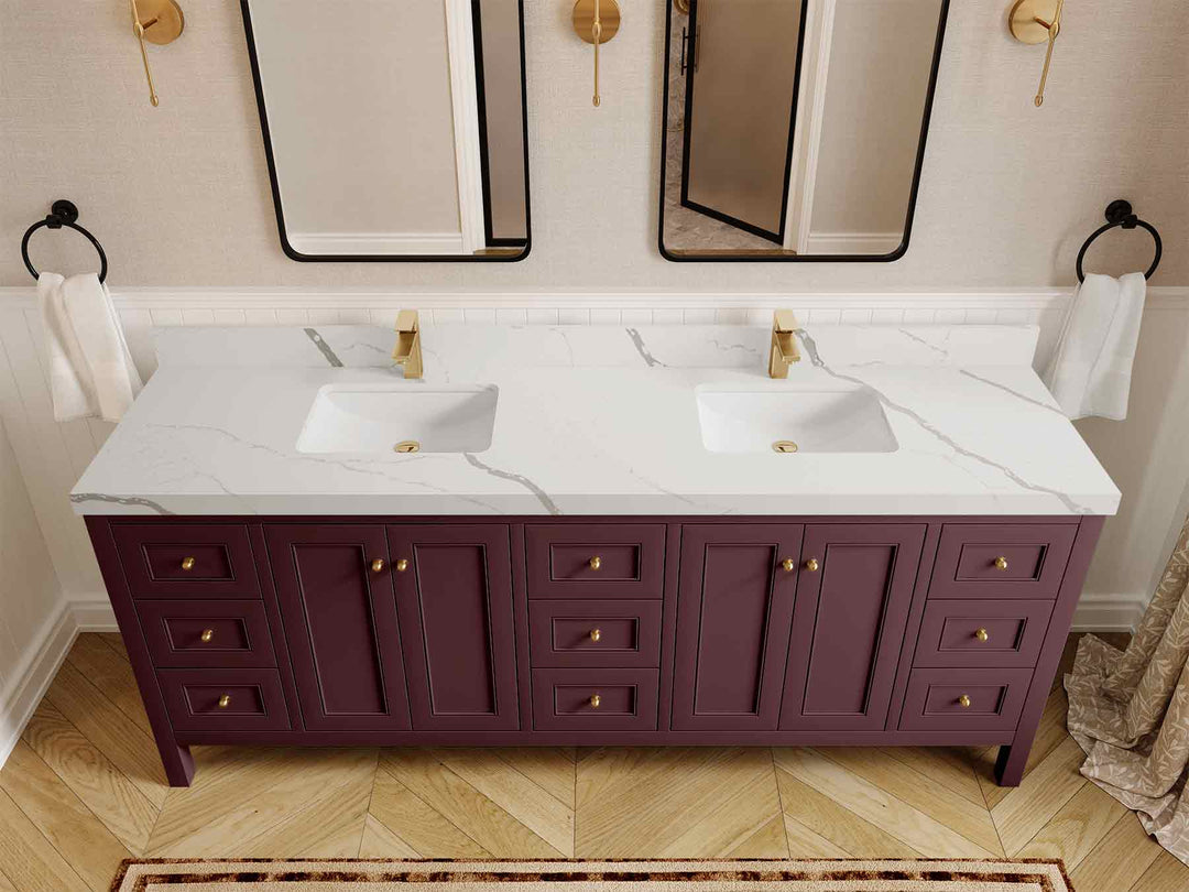 Nashville 84 in W x 22 in D Double Sink Bathroom Vanity | 
              
                Burgundy
                
                  
             - NAS_BGD_BRS_84 - photo №15