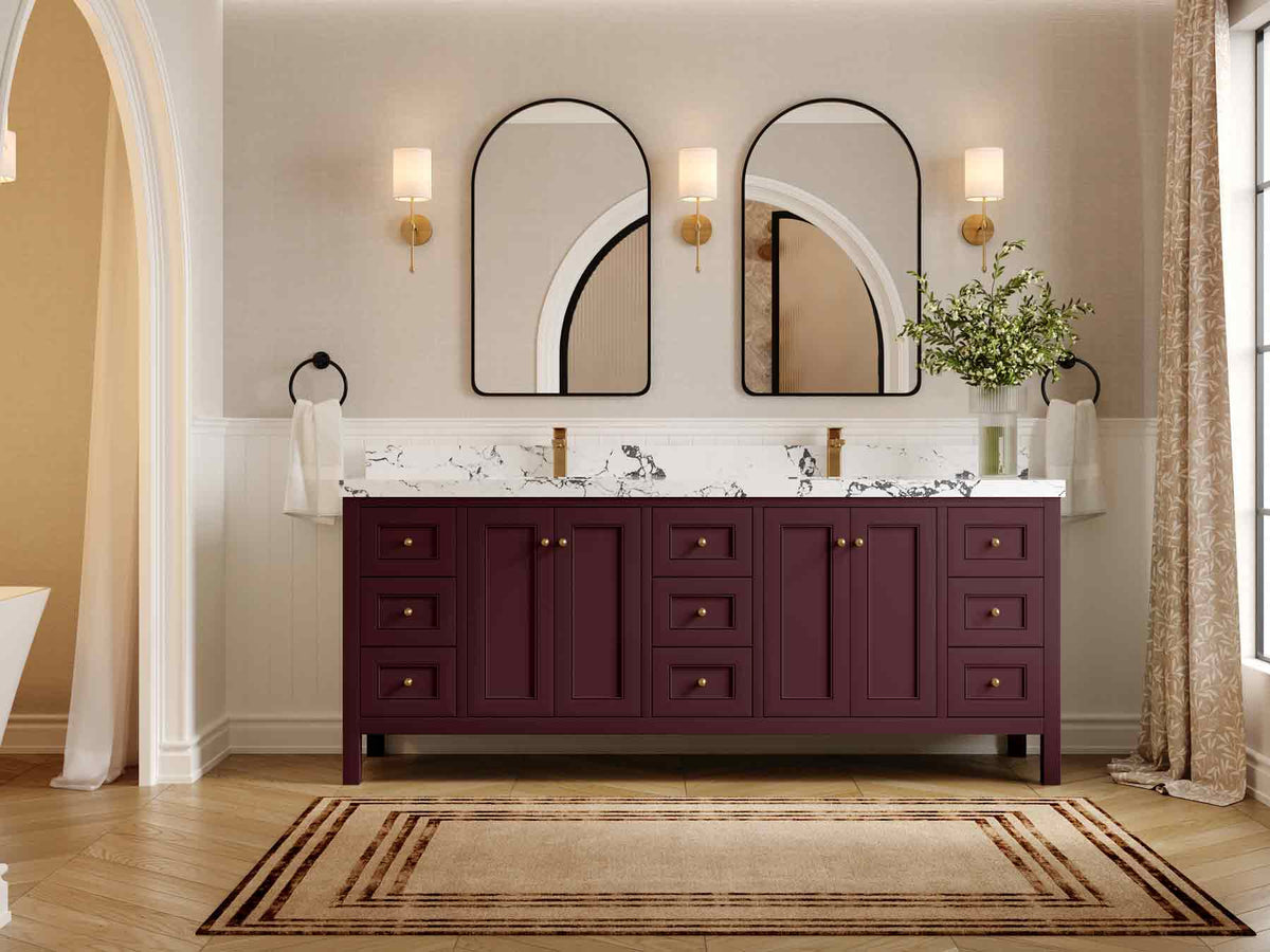 Nashville 84 in W x 22 in D Double Sink Bathroom Vanity - Willow Bath and Vanity