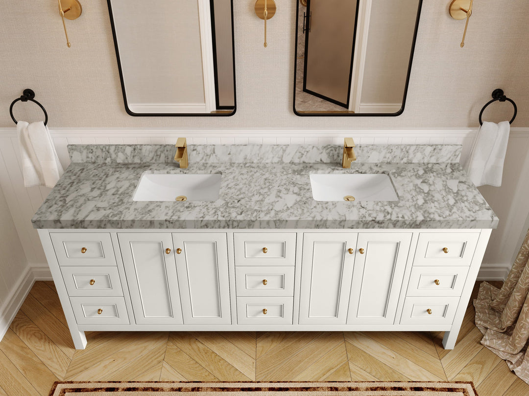 Nashville 84 in W x 22 in D Double Sink Bathroom Vanity - Willow Bath and Vanity