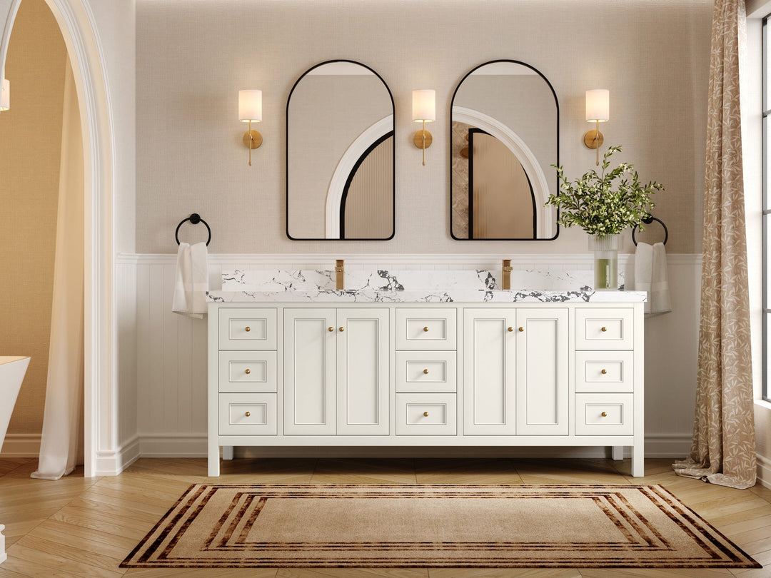 Nashville 84 in W x 22 in D Double Sink Bathroom Vanity - Willow Bath and Vanity