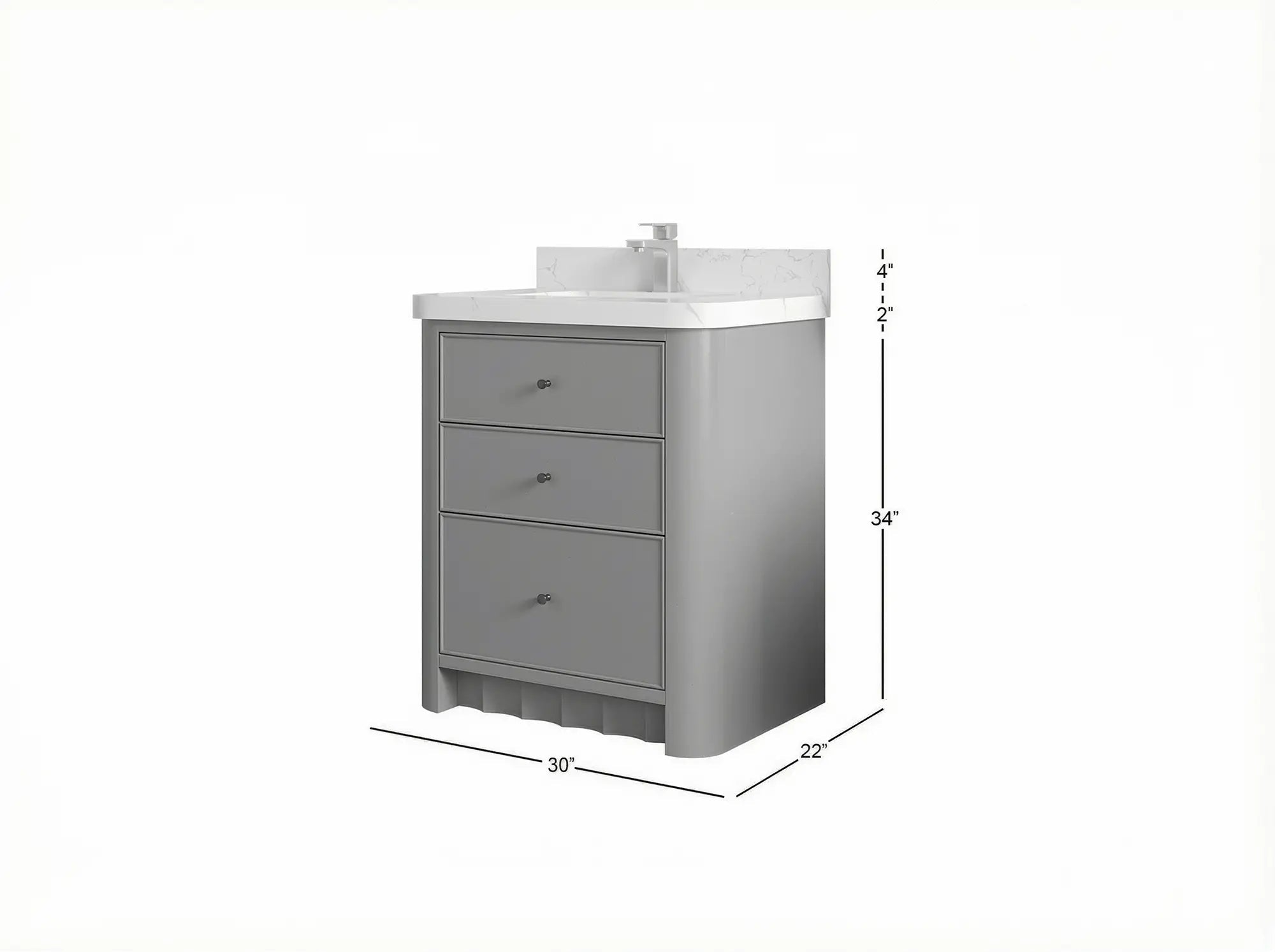 Orlando 30 in. W x 22 in. D Single Sink Bathroom Vanity - Willow Bath and Vanity