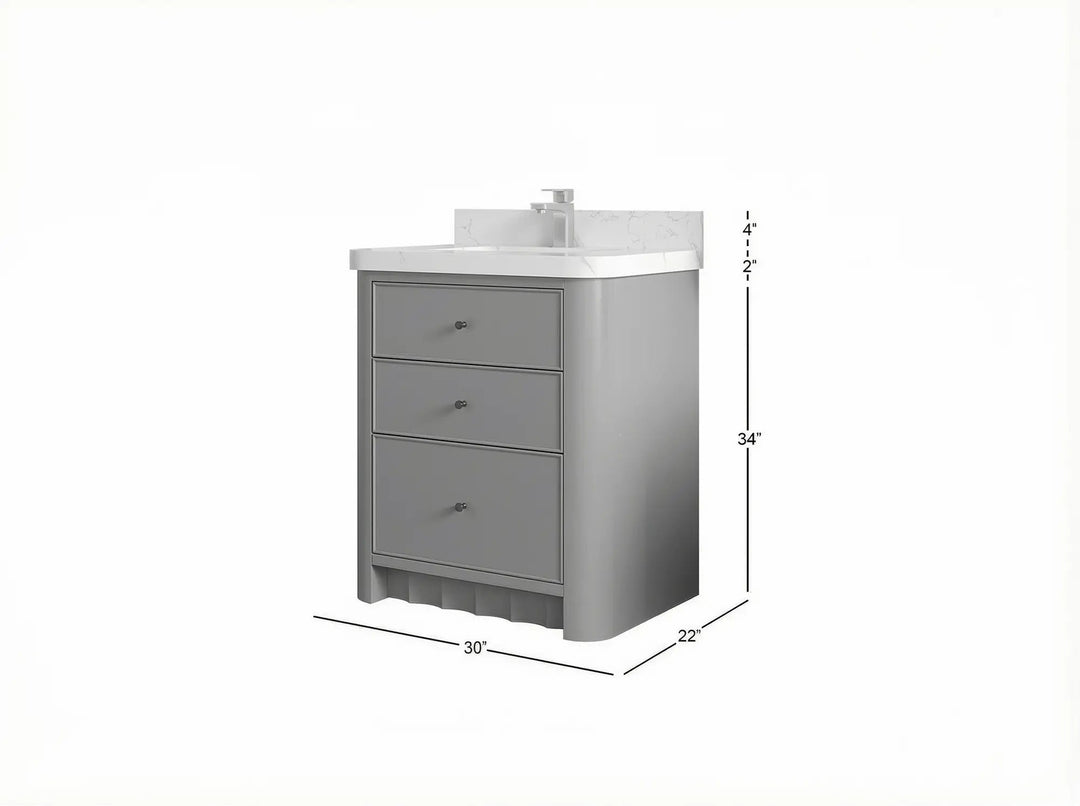 Orlando 30 in. W x 22 in. D Single Sink Bathroom Vanity | 
              
                 Fine Grain Linen Beige
                
                  
             - ORL_FNG_CA_LZ_30 - photo №6