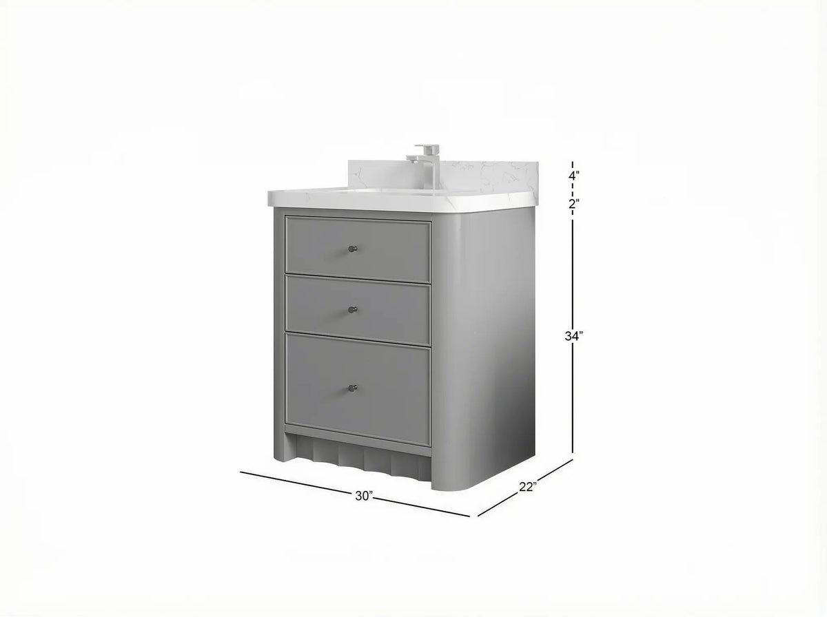Orlando 30 in. W x 22 in. D Single Sink Bathroom Vanity - Willow Bath and Vanity