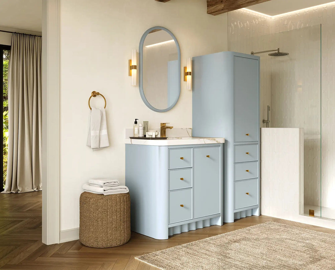 Orlando 36 in. W x 22 in. D Center Sink Bathroom Vanity | 
              
                Blue Heather
                
                  
             - ORL_BLU_CA_GL_36CR - photo №2
