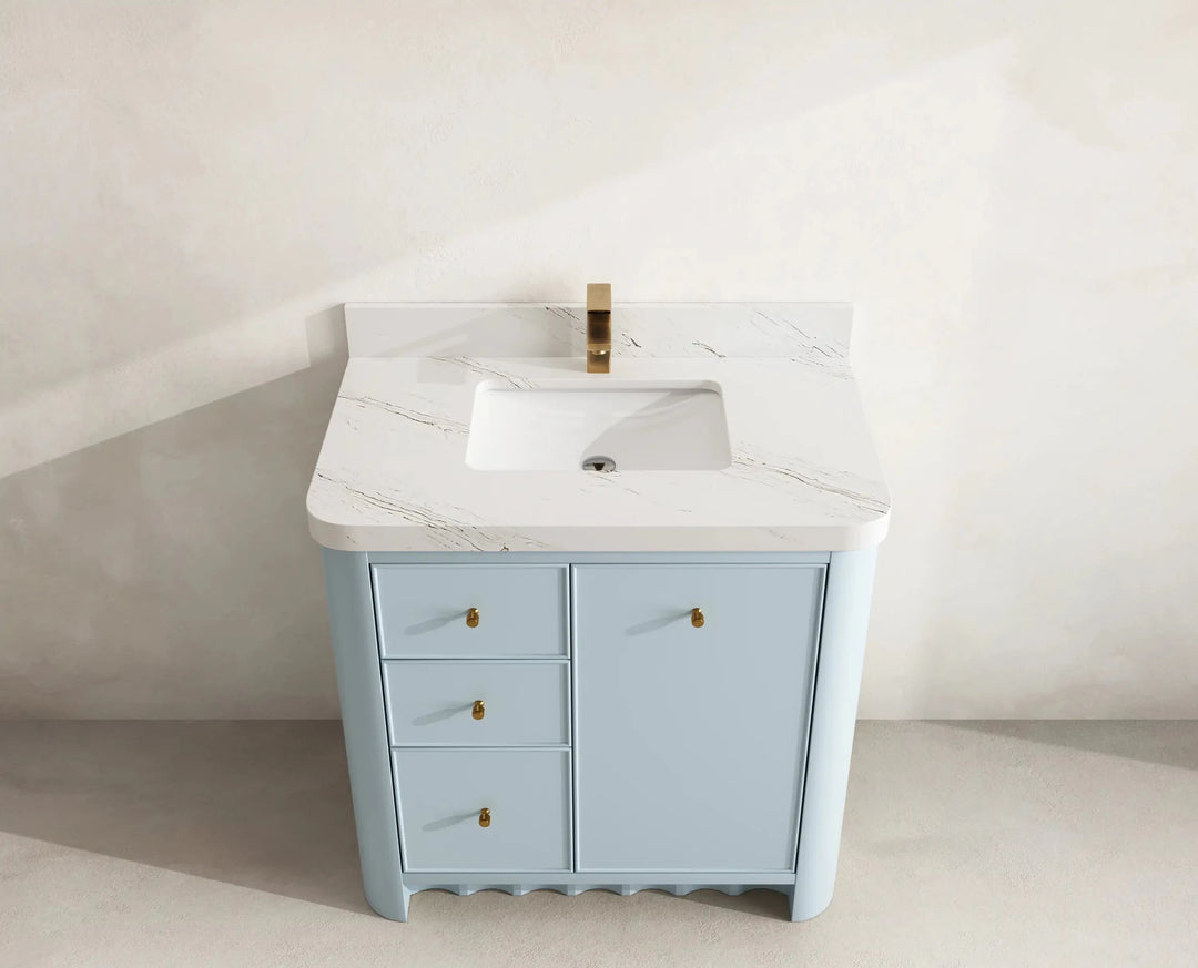 Orlando 36 in. W x 22 in. D Center Sink Bathroom Vanity | 
              
                Blue Heather
                
                  
             - ORL_BLU_CA_GL_36CR - photo №16