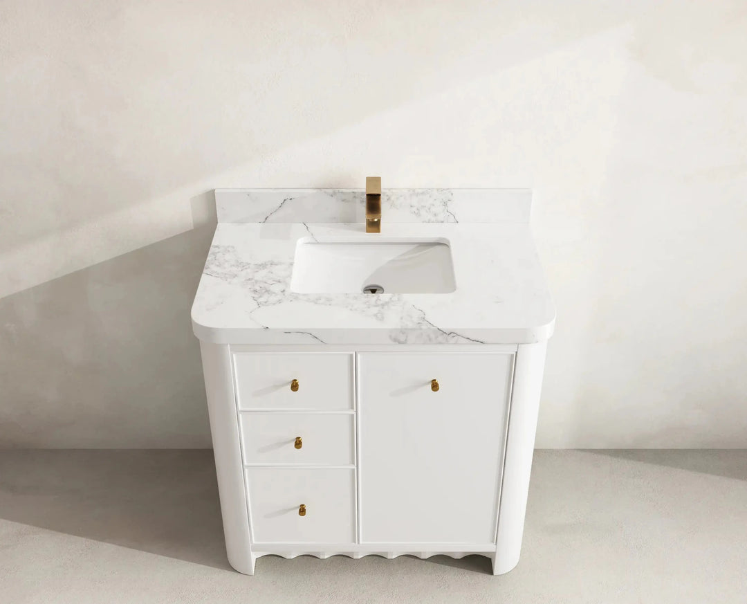Orlando 36 in. W x 22 in. D Center Sink Bathroom Vanity | 
              
                White
                
                  
             - ORL_WH_CA_GL_36CR - photo №11