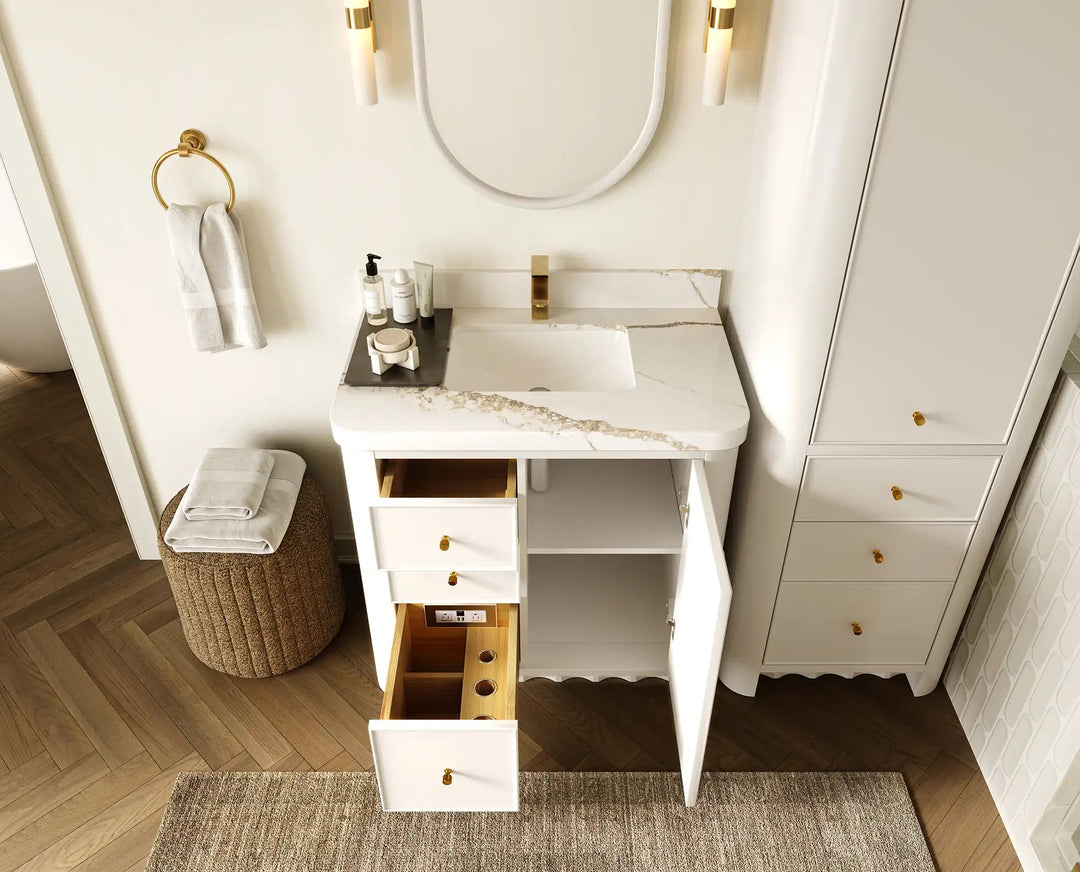 Orlando 36 in. W x 22 in. D Center Sink Bathroom Vanity | 
              
                White
                
                  
             - ORL_WH_CA_GL_36CR - photo №4
