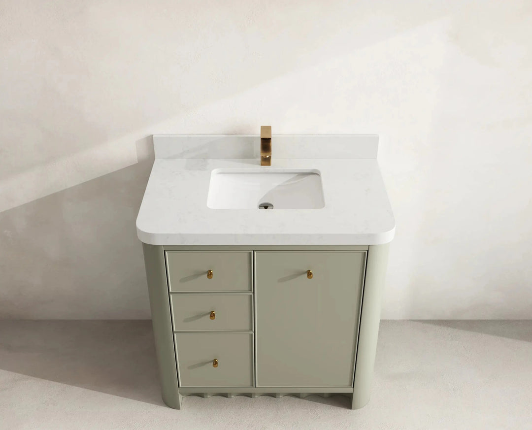 Orlando 36 in. W x 22 in. D Center Sink Bathroom Vanity | 
              
                Evergreen
                
                  
             - ORL_EGN_CA_GL_36CR - photo №9