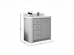 Orlando 36 in. W x 22 in. D Center Sink Bathroom Vanity - photo 6