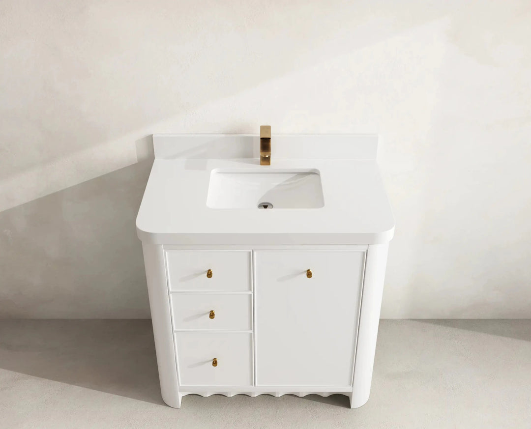 Orlando 36 in. W x 22 in. D Center Sink Bathroom Vanity | 
              
                White
                
                  
             - ORL_WH_CA_GL_36CR - photo №16