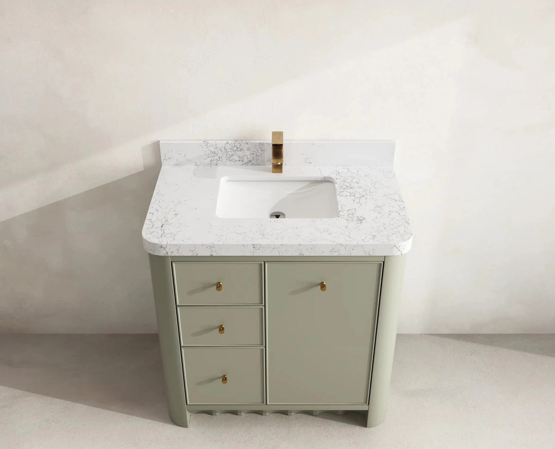 Orlando 36 in. W x 22 in. D Center Sink Bathroom Vanity | 
              
                Evergreen
                
                  
             - ORL_EGN_CA_GL_36CR - photo №14