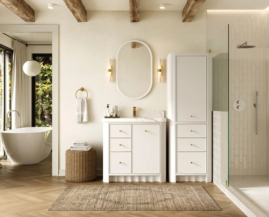 Orlando 36 in. W x 22 in. D Center Sink Bathroom Vanity | 
              
                White
                
                  
             - ORL_WH_CA_GL_36CR - photo №5