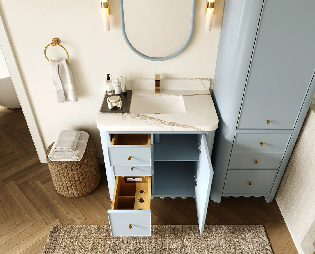 Orlando 36 in. W x 22 in. D Center Sink Bathroom Vanity | 
              
                Blue Heather
                
                  
             - ORL_BLU_CA_GL_36CR - photo №4