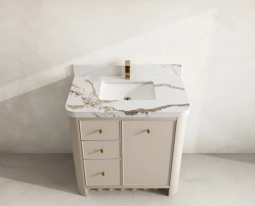 Orlando 36 in. W x 22 in. D Center Sink Bathroom Vanity | 
              
                 Fine Grain Linen Beige
                
                  
             - ORL_FNG_CA_GL_36CR - photo №9
