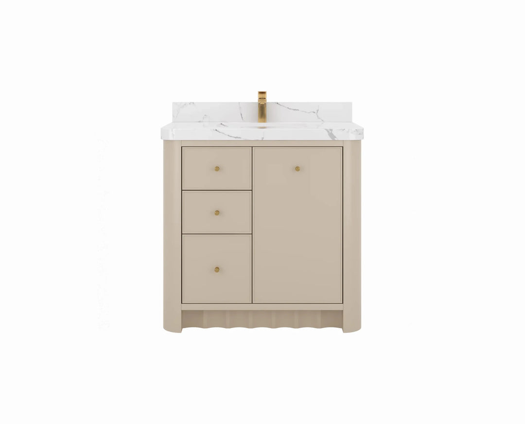 Orlando 36 in. W x 22 in. D Center Sink Bathroom Vanity | 
              
                 Fine Grain Linen Beige
                
                  
             - ORL_FNG_CA_GL_36CR - photo №1