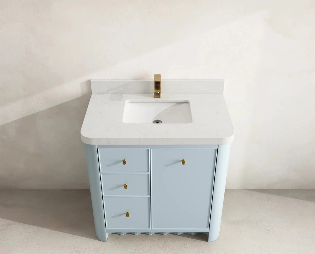 Orlando 36 in. W x 22 in. D Center Sink Bathroom Vanity | 
              
                Blue Heather
                
                  
             - ORL_BLU_CA_GL_36CR - photo №7
