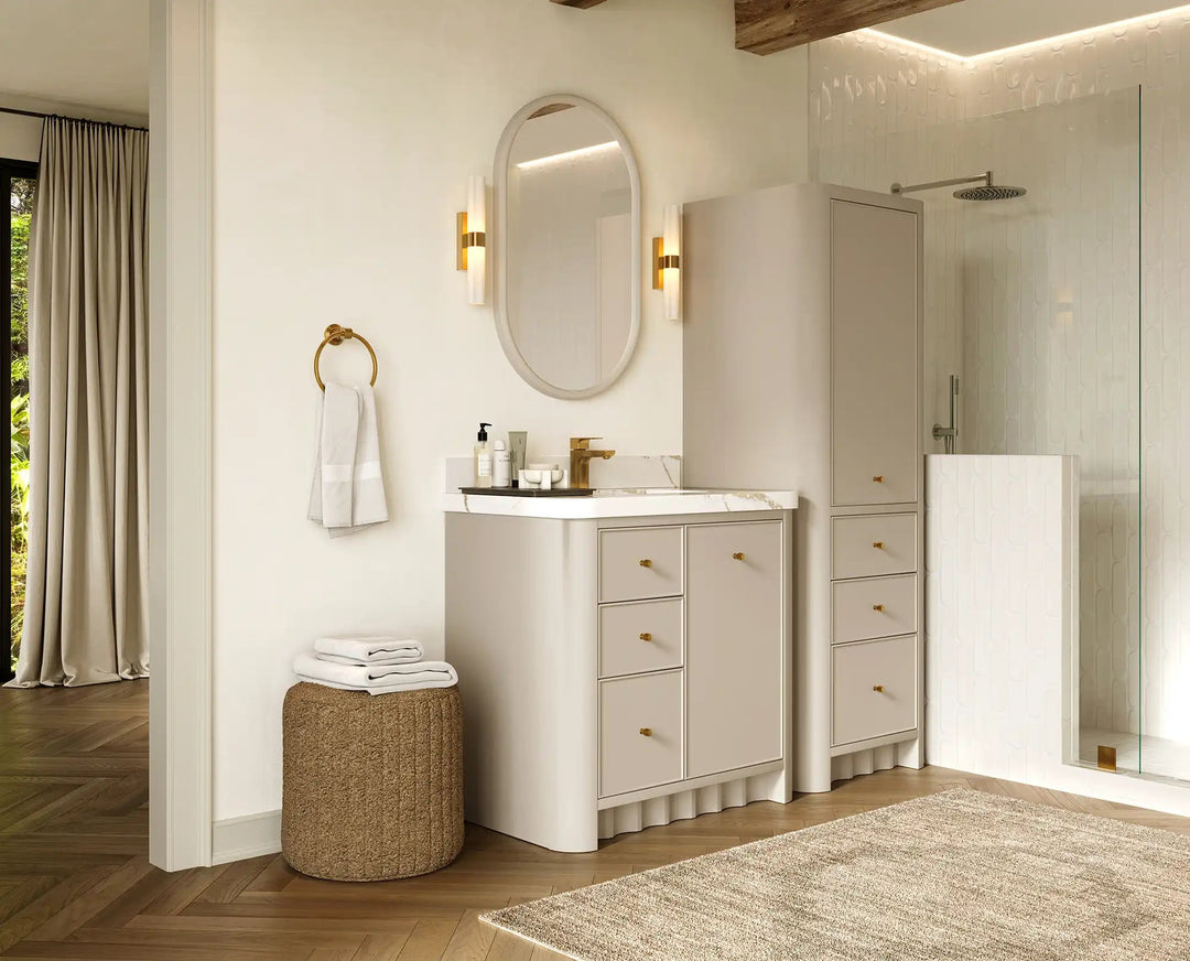 Orlando 36 in. W x 22 in. D Center Sink Bathroom Vanity | 
              
                 Fine Grain Linen Beige
                
                  
             - ORL_FNG_CA_GL_36CR - photo №2