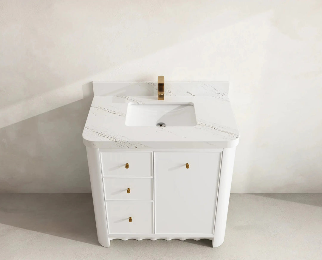 Orlando 36 in. W x 22 in. D Center Sink Bathroom Vanity | 
              
                White
                
                  
             - ORL_WH_CA_GL_36CR - photo №14