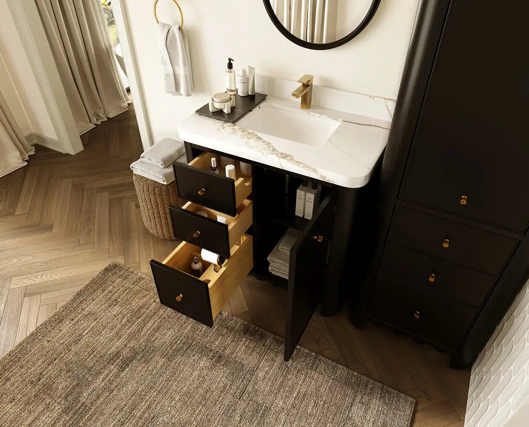 Orlando 36 in. W x 22 in. D Center Sink Bathroom Vanity | 
              
                Black
                
                  
             - ORL_BLK_CA_LZ_36CR - photo №3