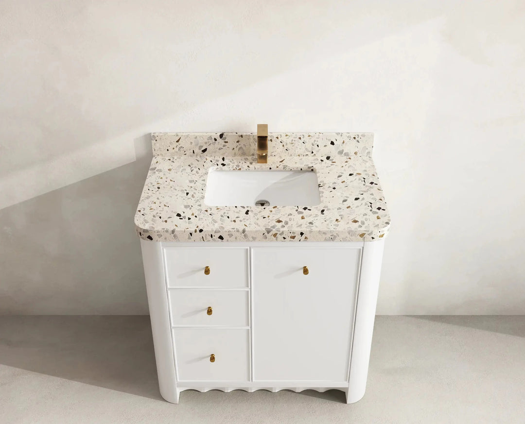 Orlando 36 in. W x 22 in. D Center Sink Bathroom Vanity | 
              
                White
                
                  
             - ORL_WH_CA_GL_36CR - photo №15