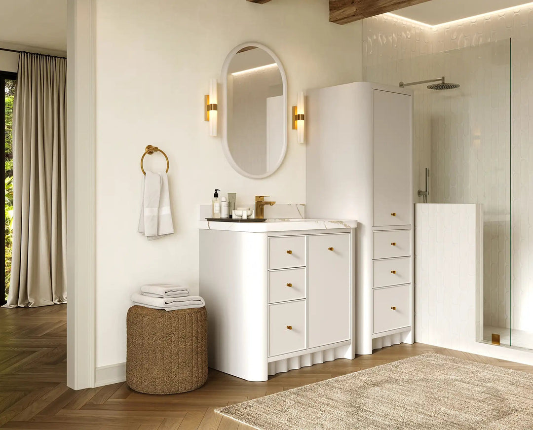 Orlando 36 in. W x 22 in. D Center Sink Bathroom Vanity | 
              
                White
                
                  
             - ORL_WH_CA_GL_36CR - photo №2