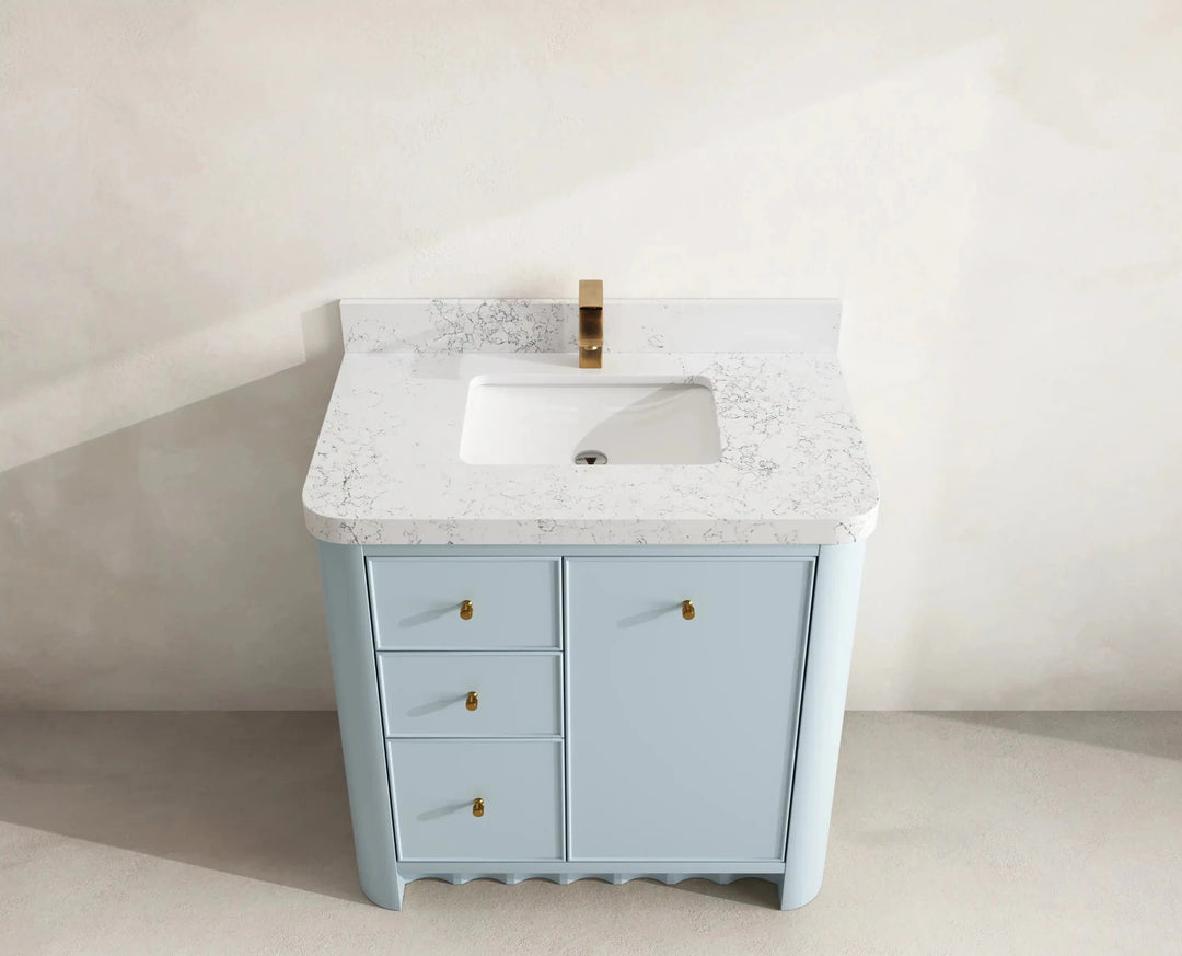 Orlando 36 in. W x 22 in. D Center Sink Bathroom Vanity | 
              
                Blue Heather
                
                  
             - ORL_BLU_CA_GL_36CR - photo №10