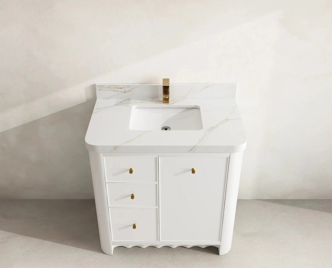 Orlando 36 in. W x 22 in. D Center Sink Bathroom Vanity | 
              
                White
                
                  
             - ORL_WH_CA_GL_36CR - photo №12
