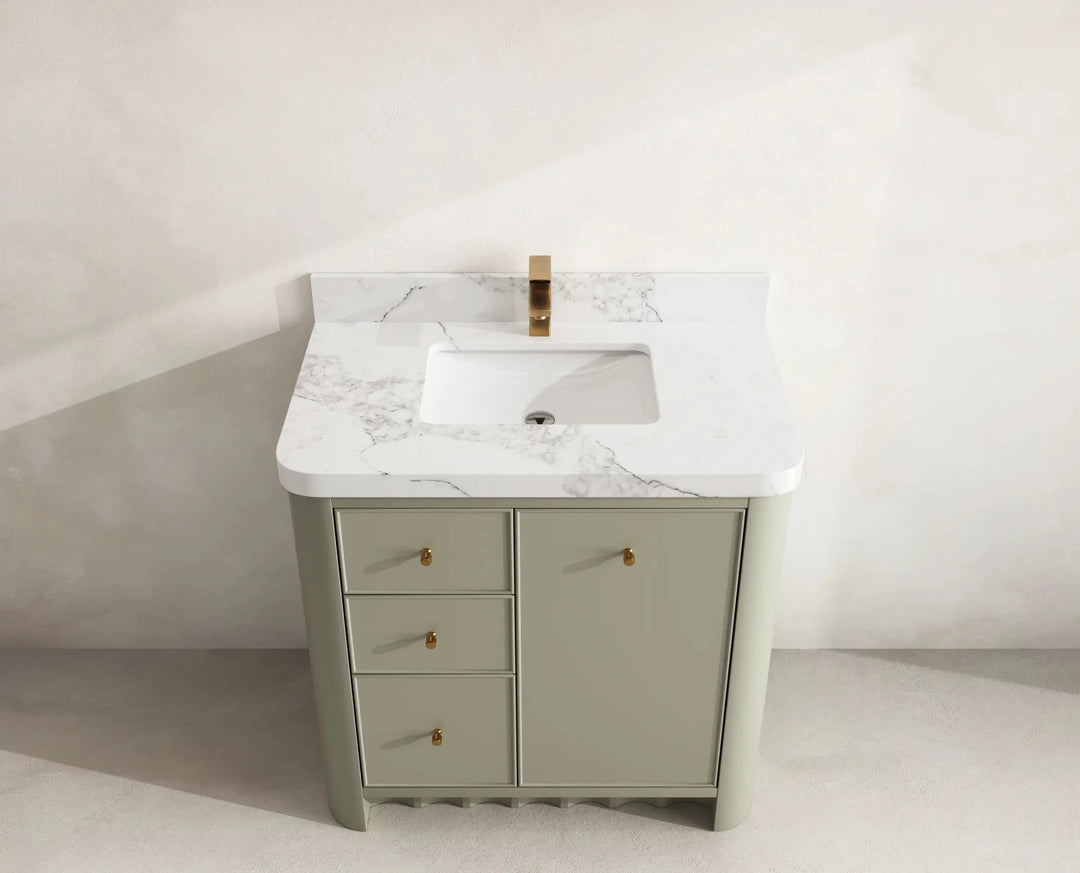 Orlando 36 in. W x 22 in. D Center Sink Bathroom Vanity | 
              
                Evergreen
                
                  
             - ORL_EGN_CA_GL_36CR - photo №12