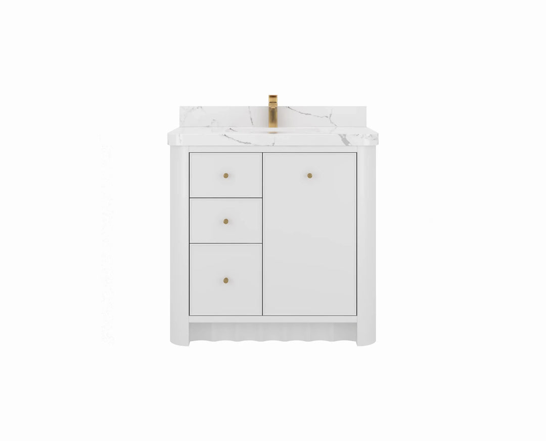 Orlando 36 in. W x 22 in. D Center Sink Bathroom Vanity | 
              
                White
                
                  
             - ORL_WH_CA_GL_36CR - photo №1