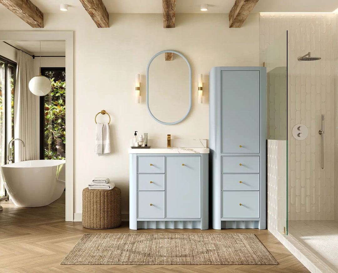Orlando 36 in. W x 22 in. D Center Sink Bathroom Vanity | 
              
                Blue Heather
                
                  
             - ORL_BLU_CA_GL_36CR - photo №5