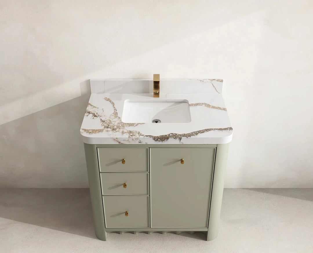 Orlando 36 in. W x 22 in. D Center Sink Bathroom Vanity | 
              
                Evergreen
                
                  
             - ORL_EGN_CA_GL_36CR - photo №10
