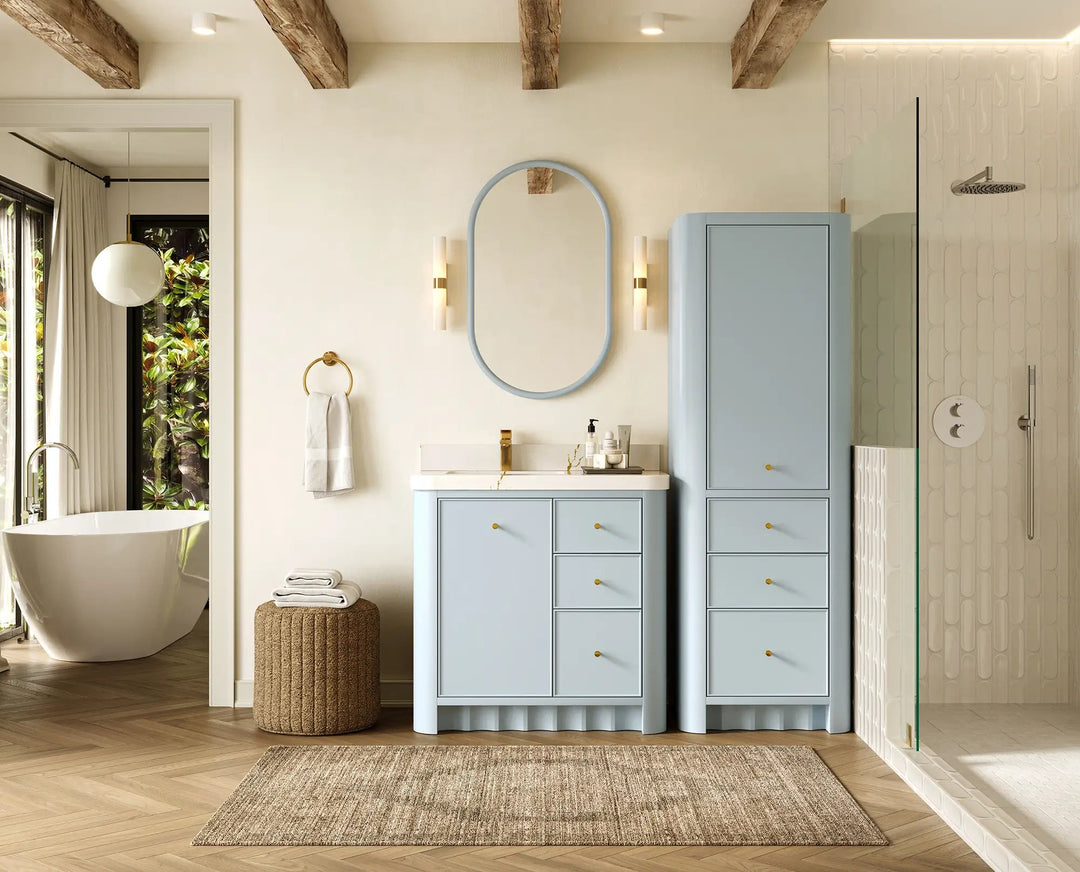 Orlando 36 in. W x 22 in. D Left Offset Sink Bathroom Vanity | 
              
                Blue Heather
                
                  
             - ORL_BLU_CA_GL_36L - photo №5