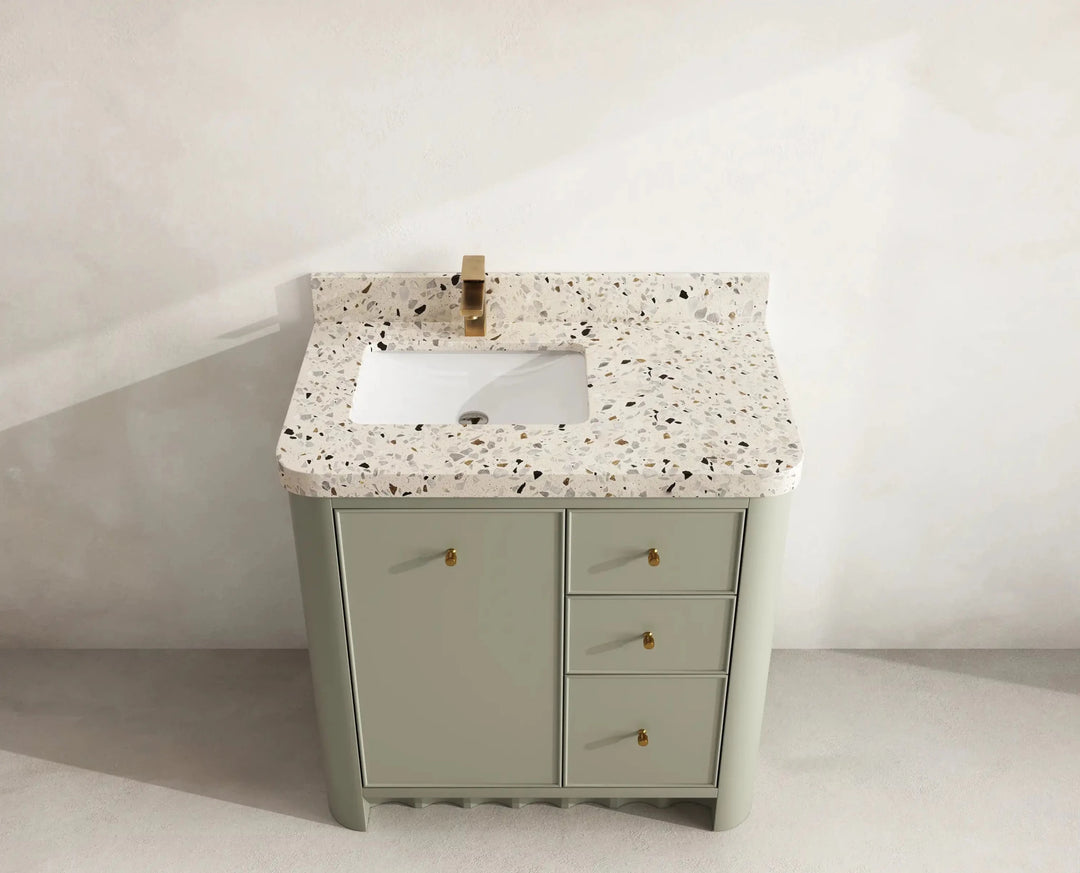 Orlando 36 in. W x 22 in. D Left Offset Sink Bathroom Vanity | 
              
                Evergreen
                
                  
             - ORL_EGN_CA_GL_36L - photo №24