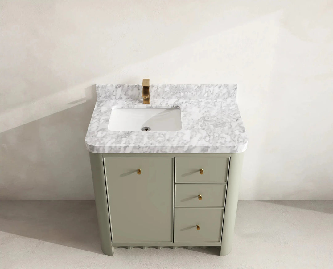 Orlando 36 in. W x 22 in. D Left Offset Sink Bathroom Vanity | 
              
                Evergreen
                
                  
             - ORL_EGN_CA_GL_36L - photo №12