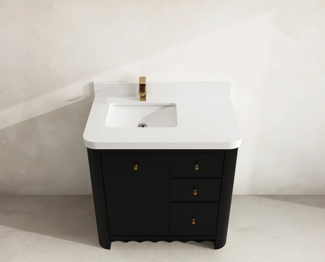 Orlando 36 in. W x 22 in. D Left Offset Sink Bathroom Vanity | 
              
                Black
                
                  
             - ORL_BLK_CA_GL_36L - photo №23