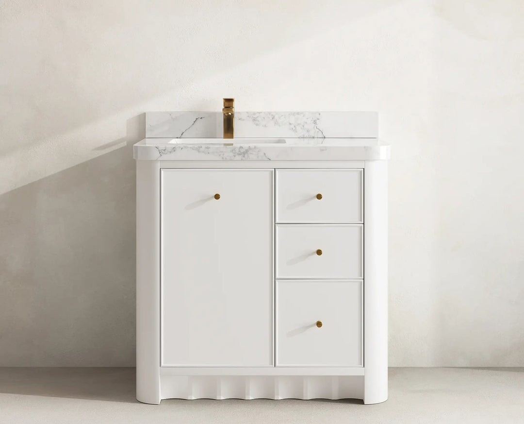 Orlando 36 in. W x 22 in. D Left Offset Sink Bathroom Vanity | 
              
                White
                
                  
             - ORL_WH_CA_GL_36L - photo №16