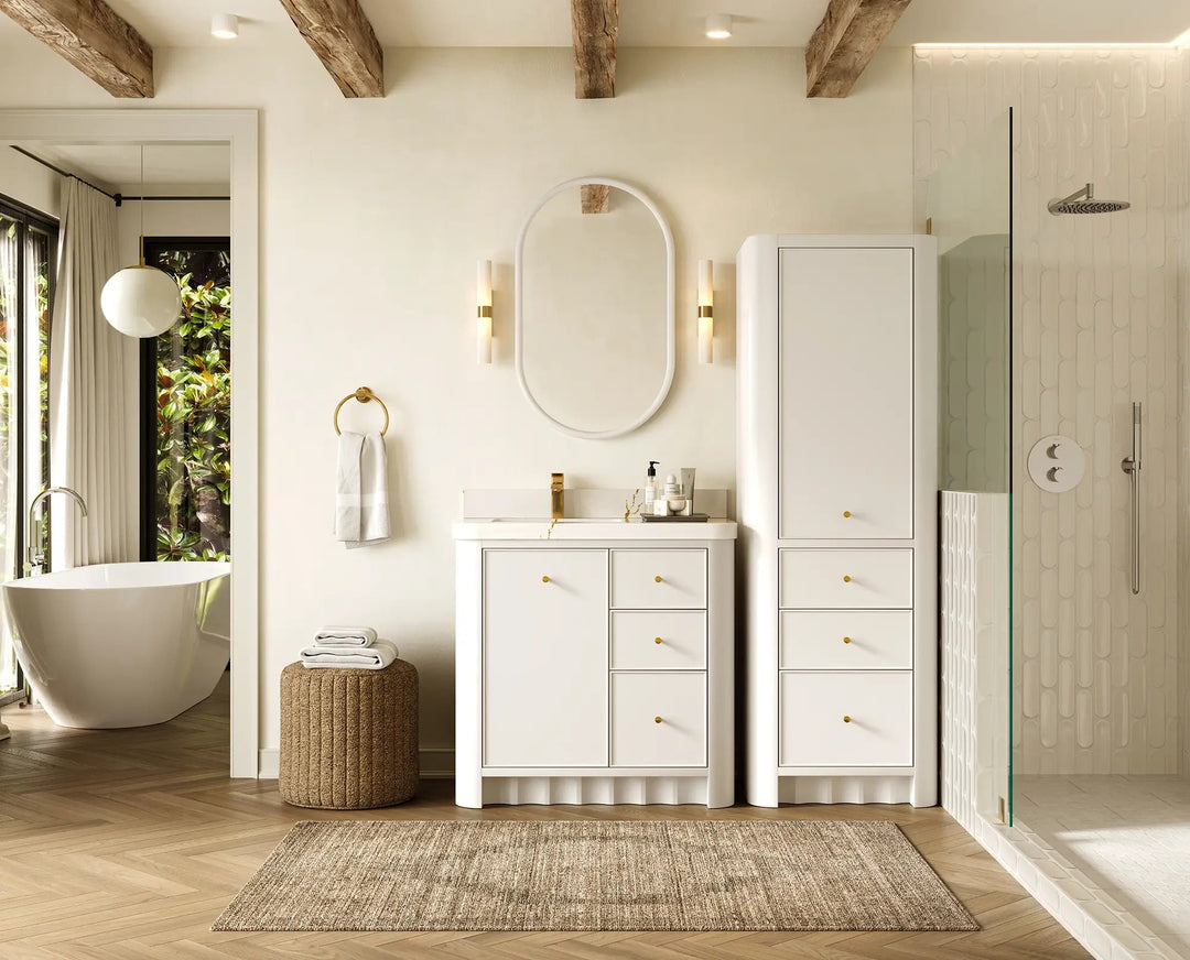 Orlando 36 in. W x 22 in. D Left Offset Sink Bathroom Vanity | 
              
                White
                
                  
             - ORL_WH_CA_GL_36L - photo №5