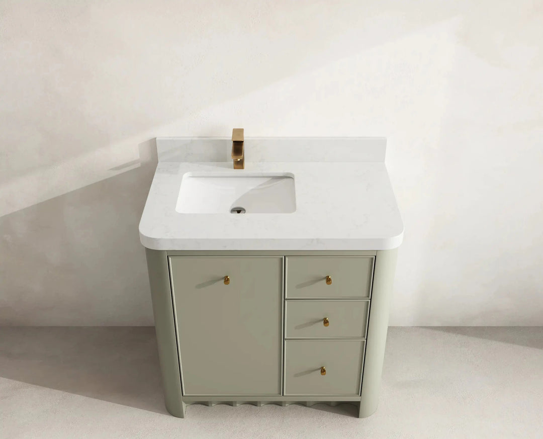 Orlando 36 in. W x 22 in. D Left Offset Sink Bathroom Vanity | 
              
                Evergreen
                
                  
             - ORL_EGN_CA_GL_36L - photo №14
