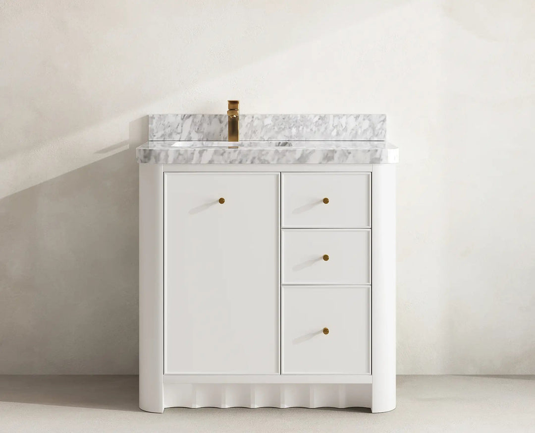 Orlando 36 in. W x 22 in. D Left Offset Sink Bathroom Vanity | 
              
                White
                
                  
             - ORL_WH_CA_GL_36L - photo №8