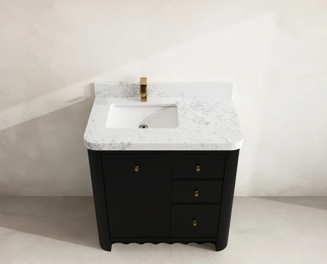 Orlando 36 in. W x 22 in. D Left Offset Sink Bathroom Vanity | 
              
                Black
                
                  
             - ORL_BLK_CA_GL_36L - photo №17