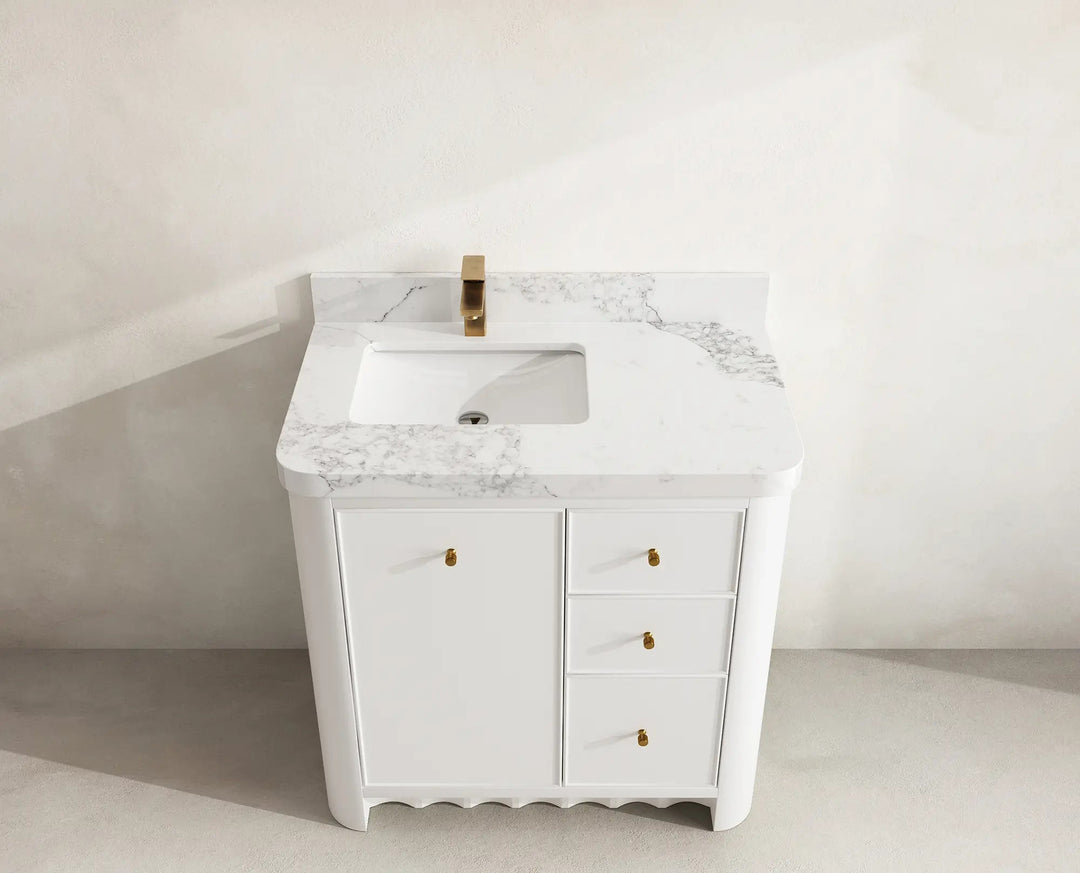 Orlando 36 in. W x 22 in. D Left Offset Sink Bathroom Vanity | 
              
                White
                
                  
             - ORL_WH_CA_GL_36L - photo №15