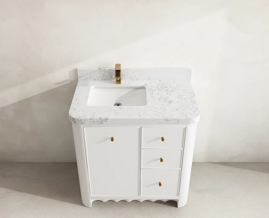 Orlando 36 in. W x 22 in. D Left Offset Sink Bathroom Vanity | 
              
                White
                
                  
             - ORL_WH_CA_GL_36L - photo №17