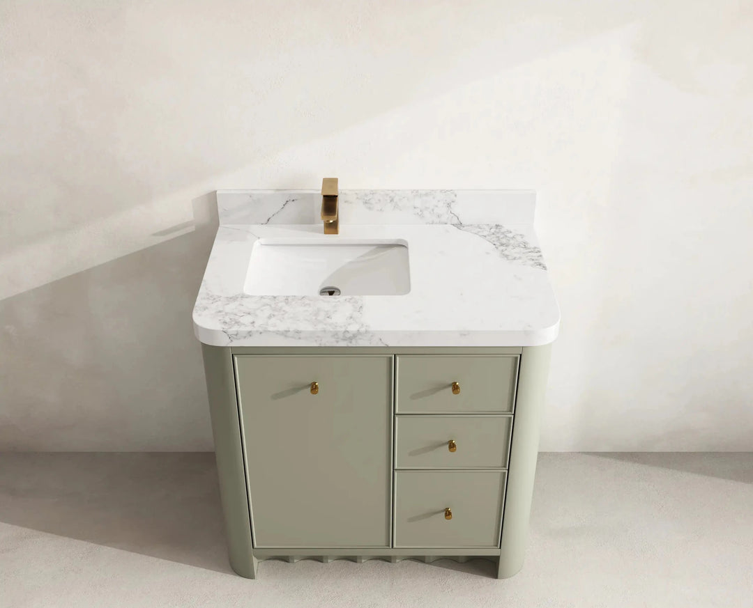 Orlando 36 in. W x 22 in. D Left Offset Sink Bathroom Vanity | 
              
                Evergreen
                
                  
             - ORL_EGN_CA_GL_36L - photo №18